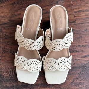 Joie Cream Woven Strap Sandals